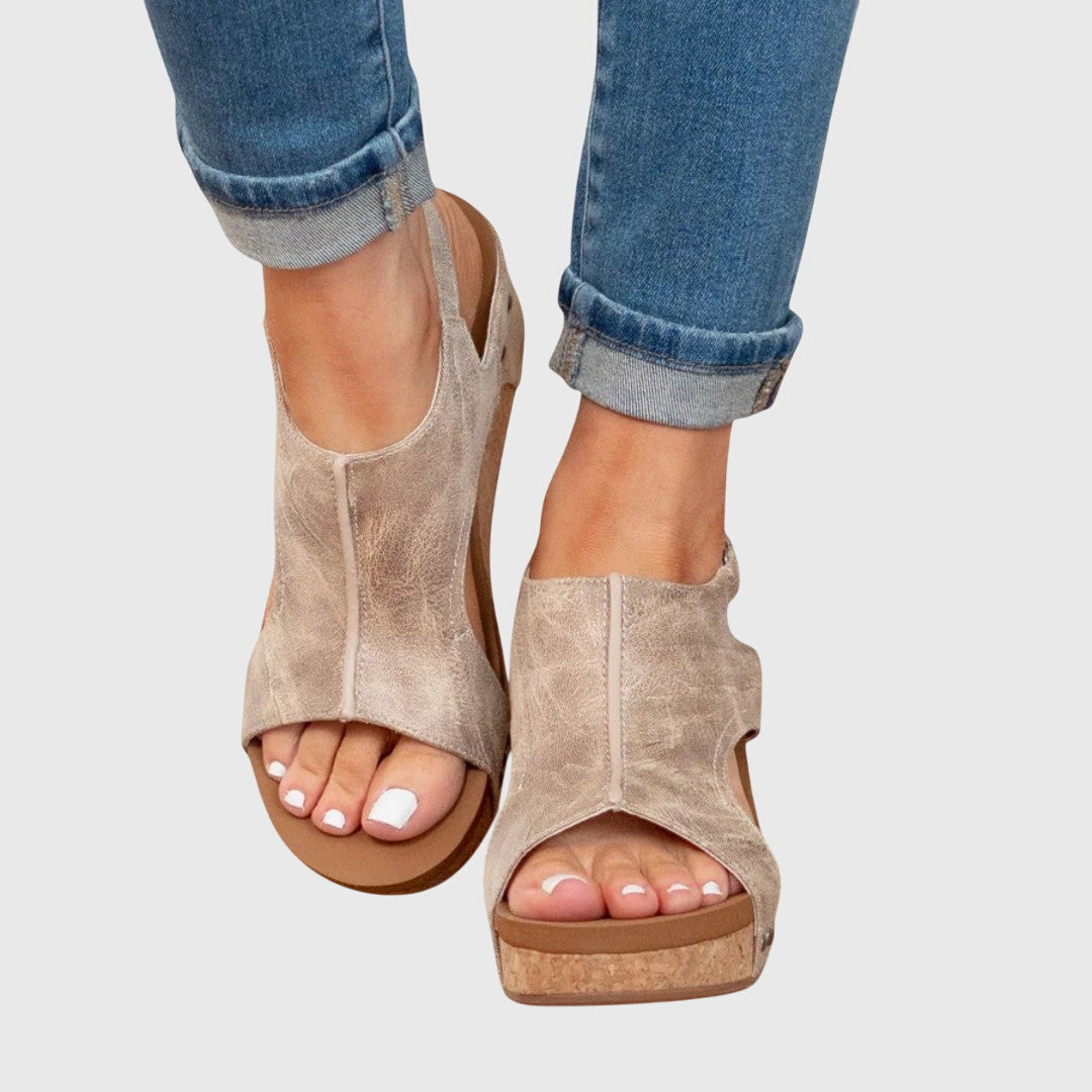 The Olympia Peep-Toe Wedge