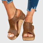 The Olympia Peep-Toe Wedge