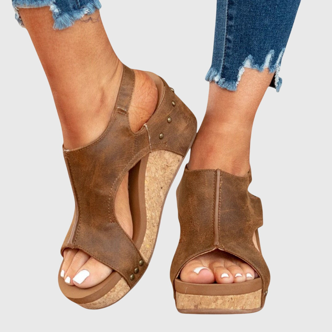 The Olympia Peep-Toe Wedge