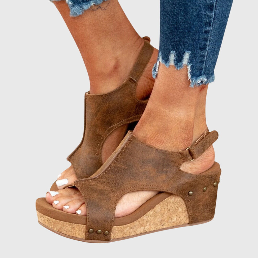The Olympia Peep-Toe Wedge