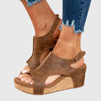 The Olympia Peep-Toe Wedge