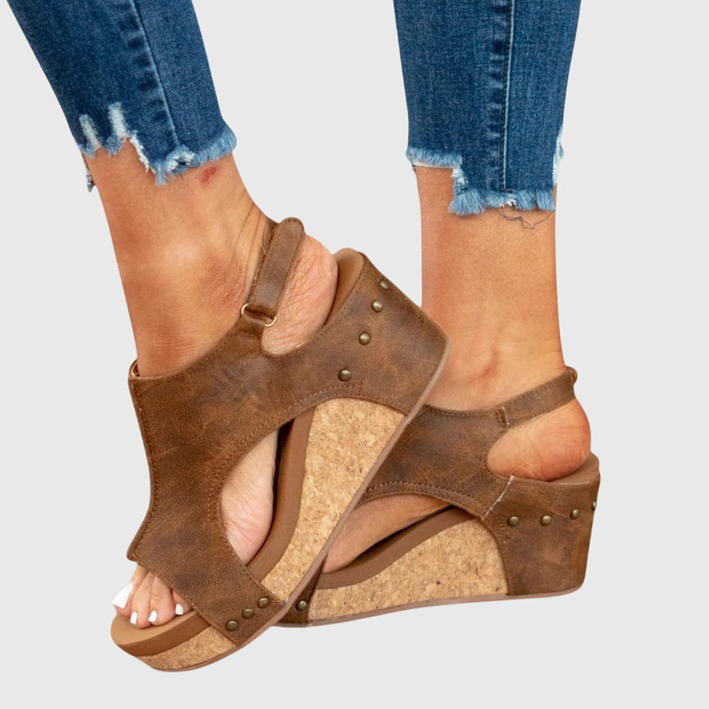 The Olympia Peep-Toe Wedge