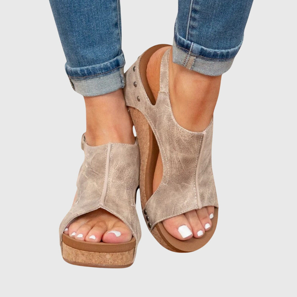 The Olympia Peep-Toe Wedge