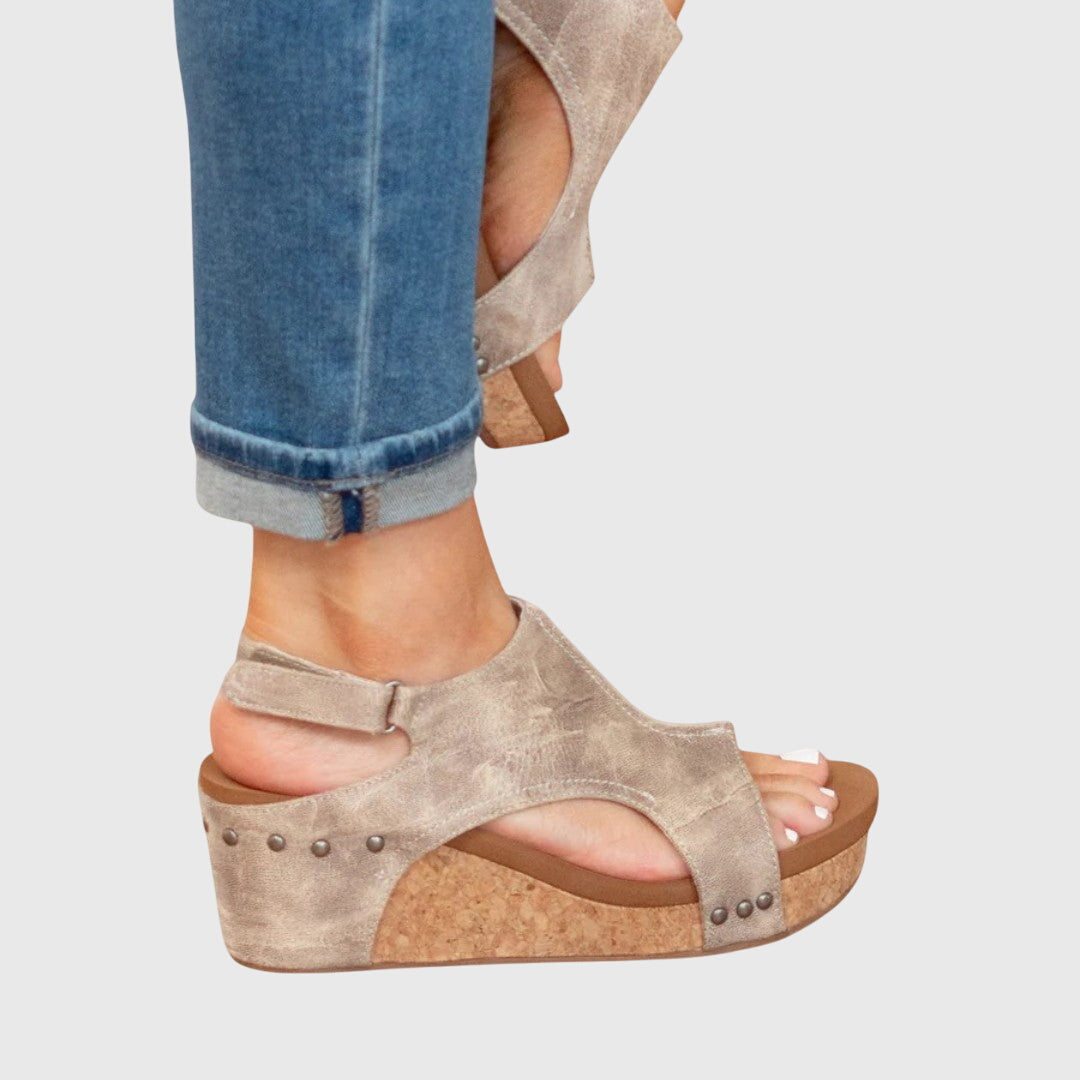The Olympia Peep-Toe Wedge
