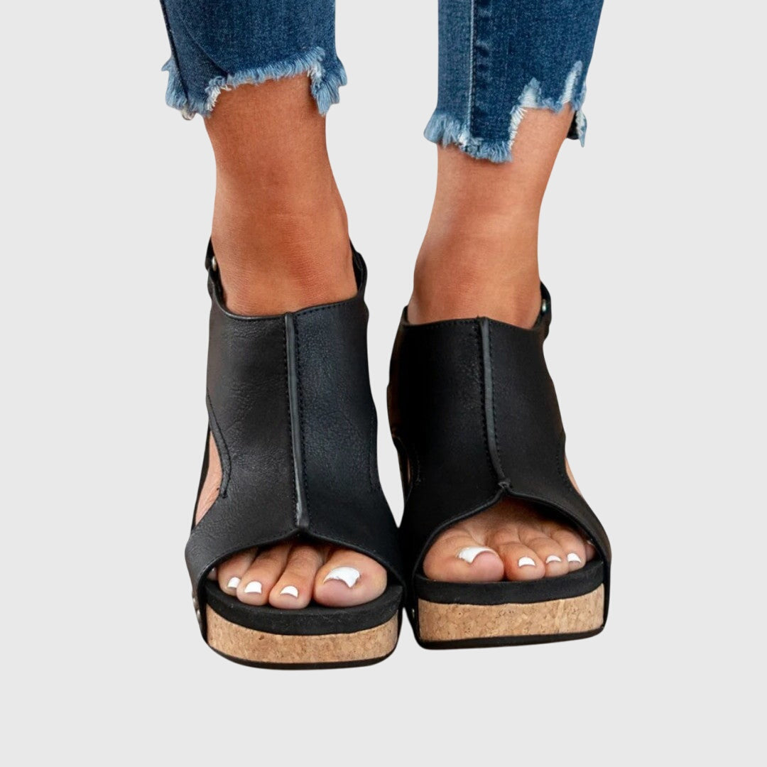 The Olympia Peep-Toe Wedge