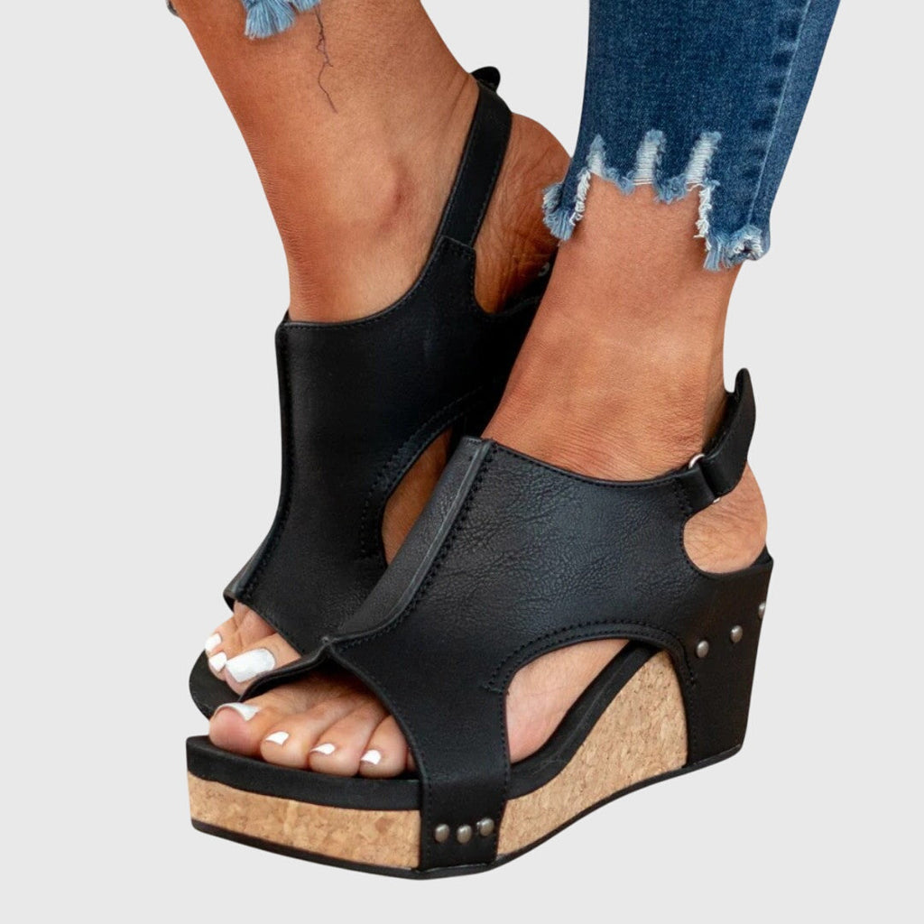 The Olympia Peep-Toe Wedge