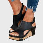 The Olympia Peep-Toe Wedge