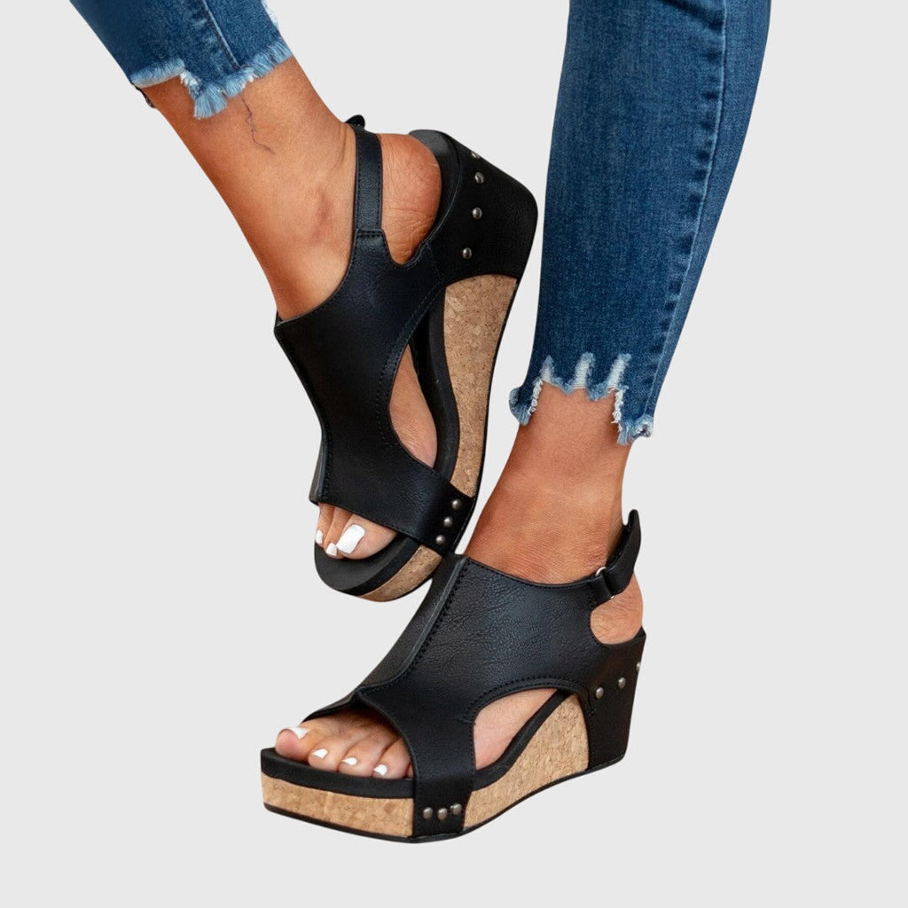 The Olympia Peep-Toe Wedge