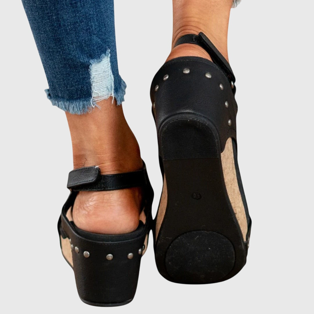 The Olympia Peep-Toe Wedge