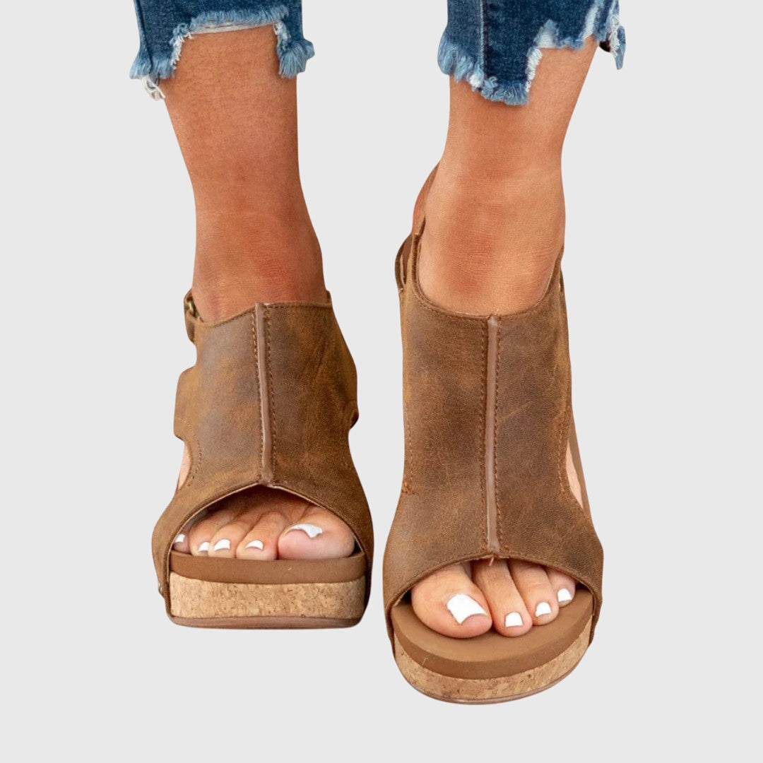 The Olympia Peep-Toe Wedge