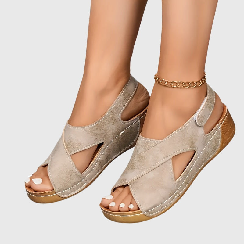 The Petronella Cross-Strap Wedge