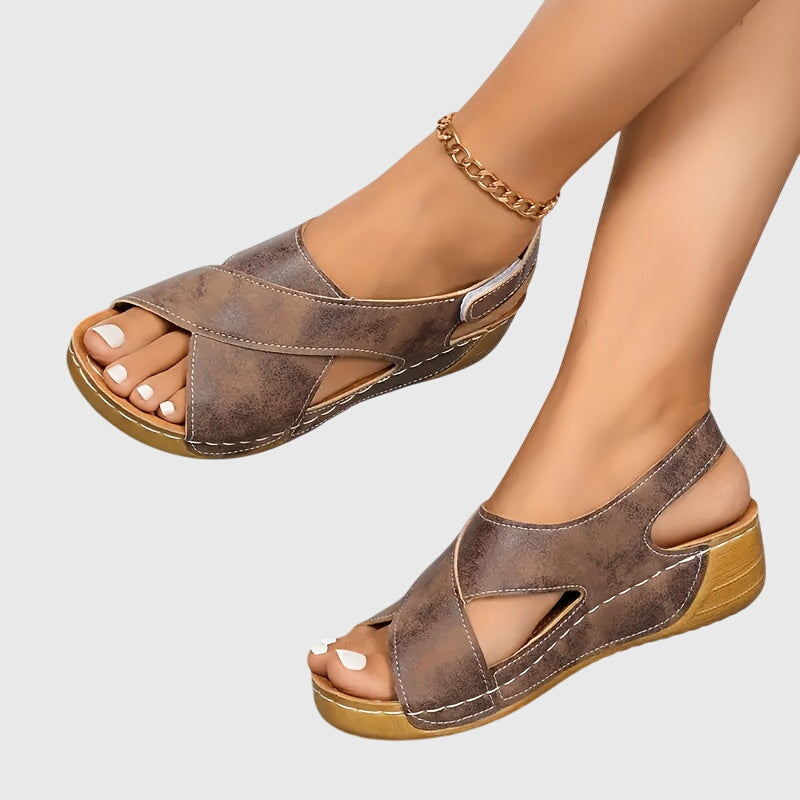 The Petronella Cross-Strap Wedge