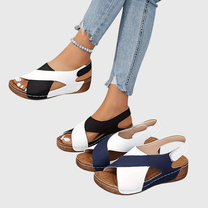 The Petronella Cross-Strap Wedge
