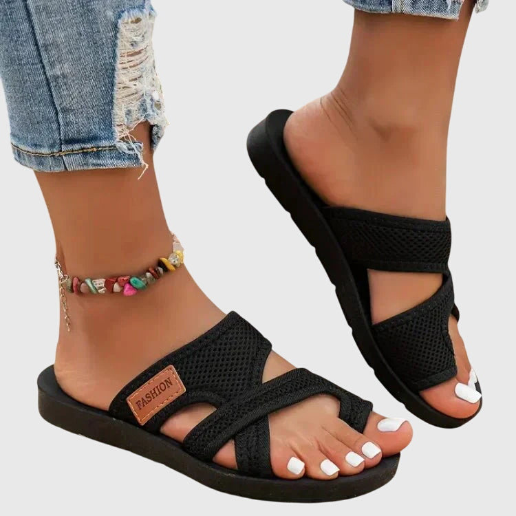 The Rafaela Cross-Strap Slide