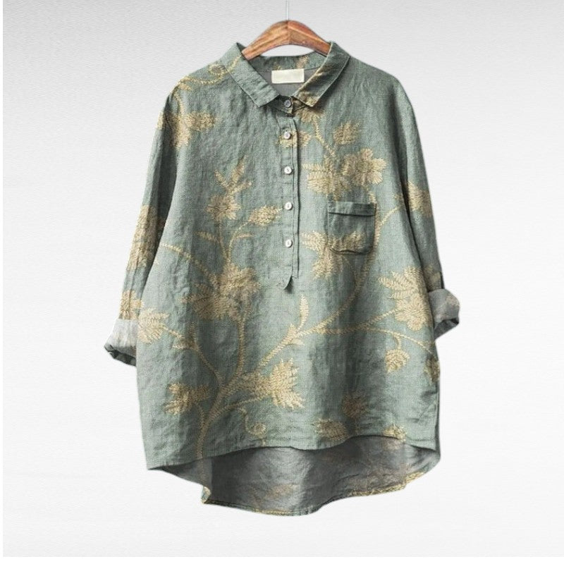 The Jovienne Button-Front Blouse