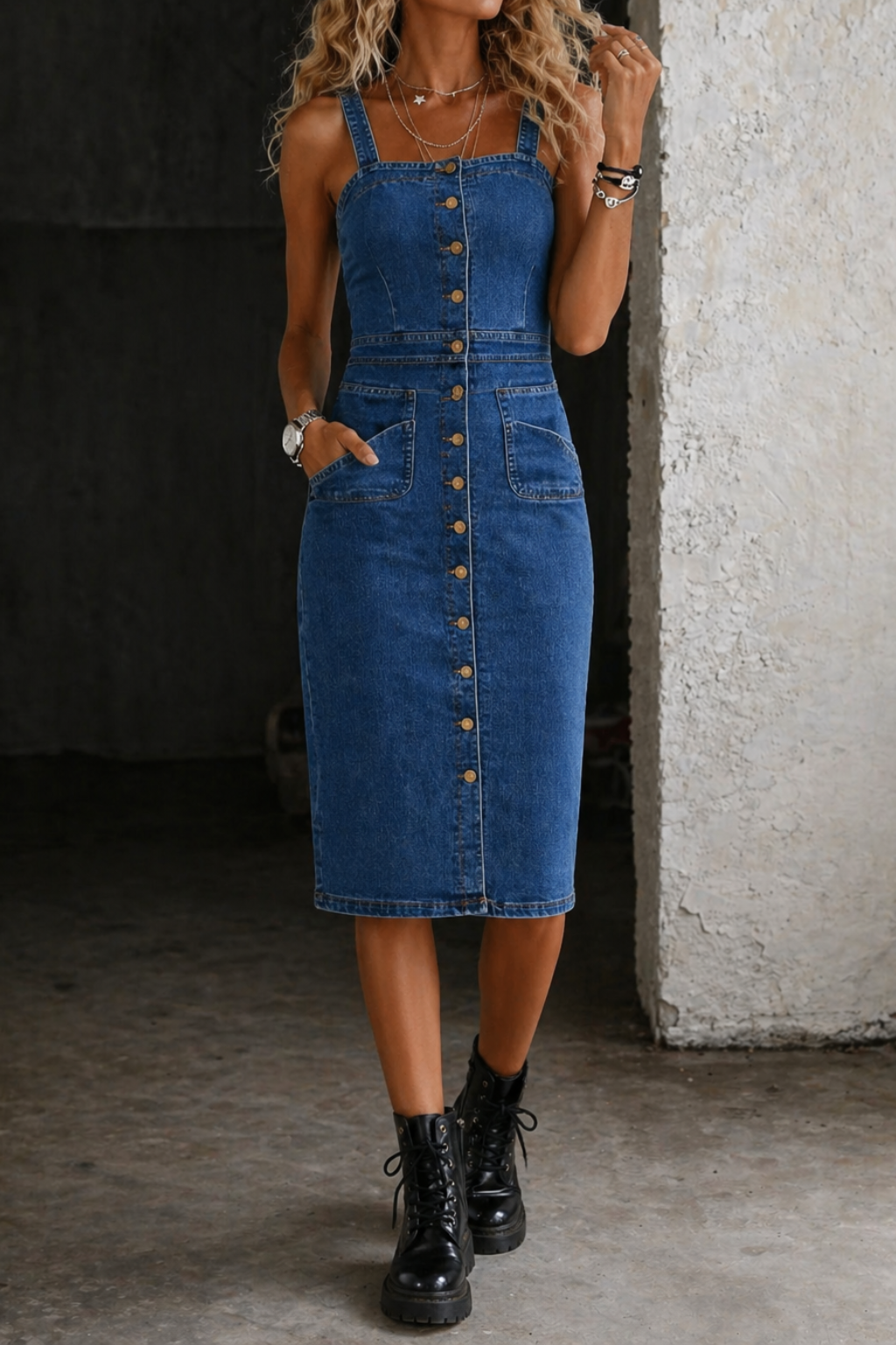 The Amandine Button Front Dress