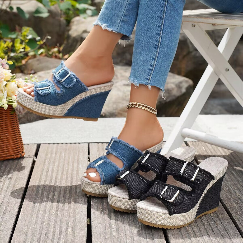 The Flora Wedge Sandals