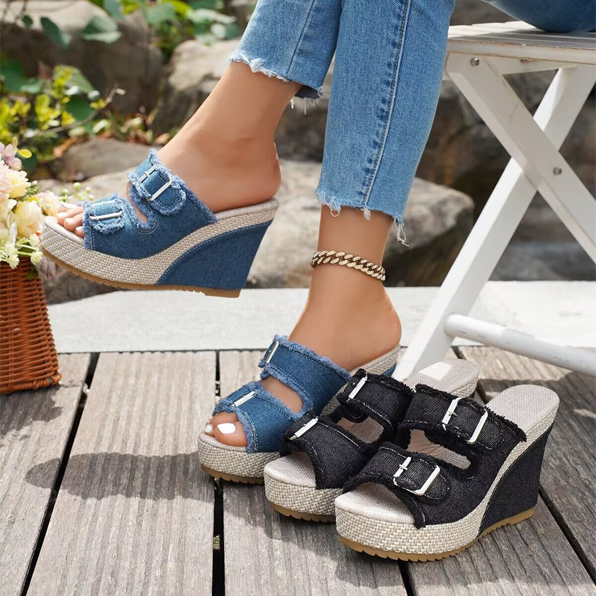 The Flora Wedge Sandals