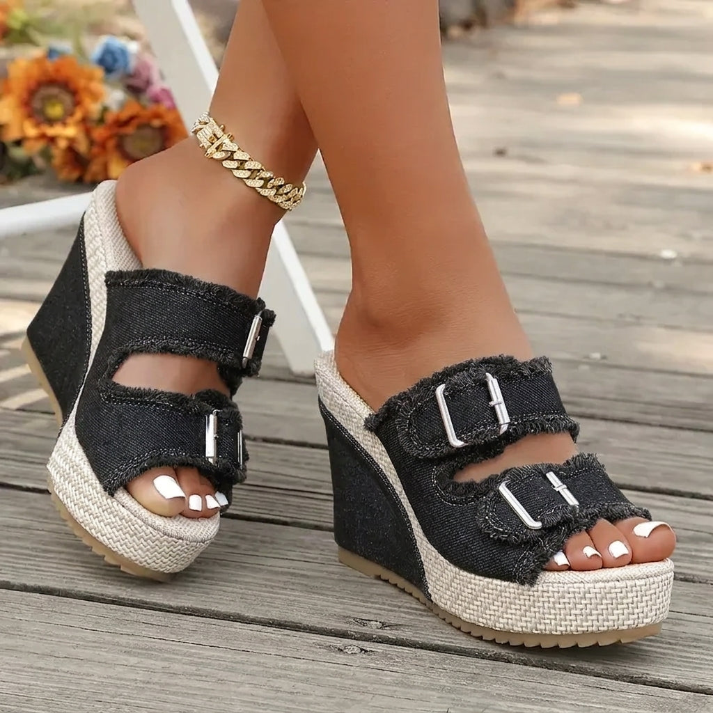 The Flora Wedge Sandals